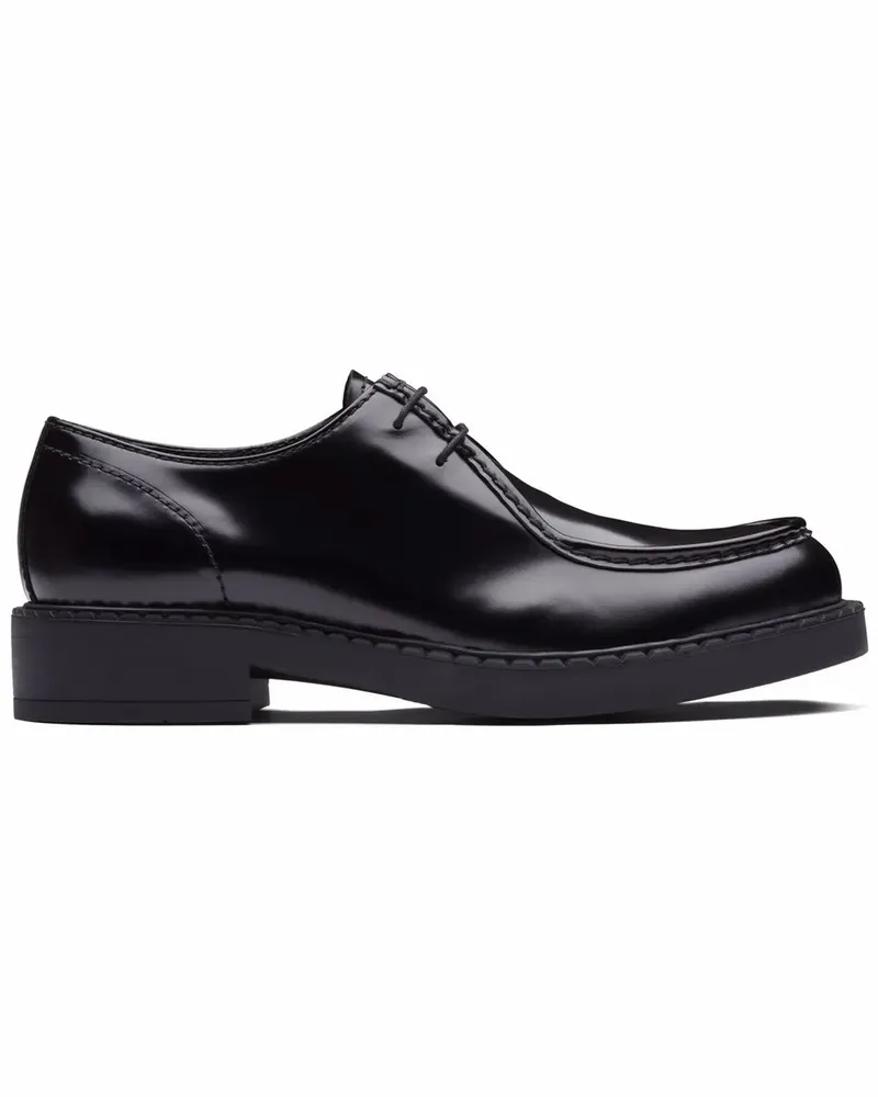 Prada Derby-Schuhe aus gebürstetem Leder - Schwarz Schwarz