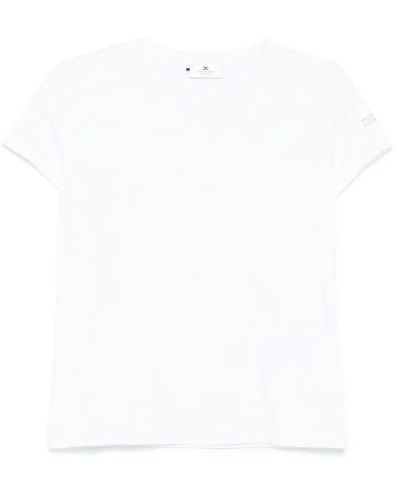 Elisabetta Franchi T-Shirt mit Logo-Print Weiß