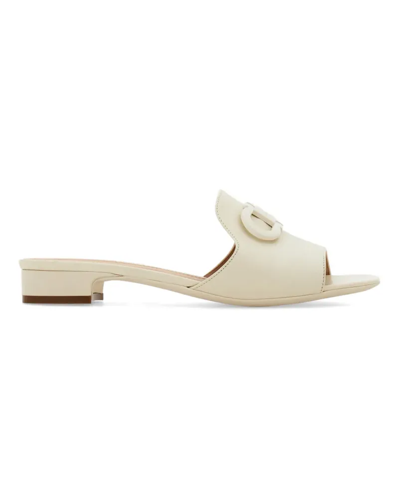 Ferragamo Gancini ornament slides - Weiß Weiß