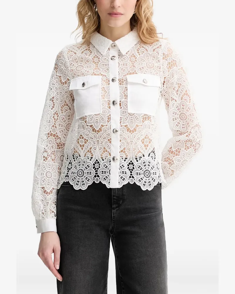 Morgan flower-lace shirt - Weiß Weiß