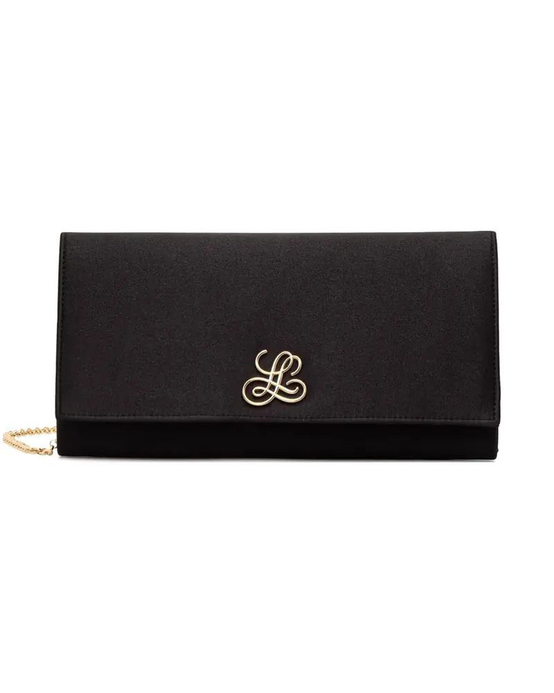 Luisa Spagnoli Clutch mit Logo-Schild - Schwarz Schwarz
