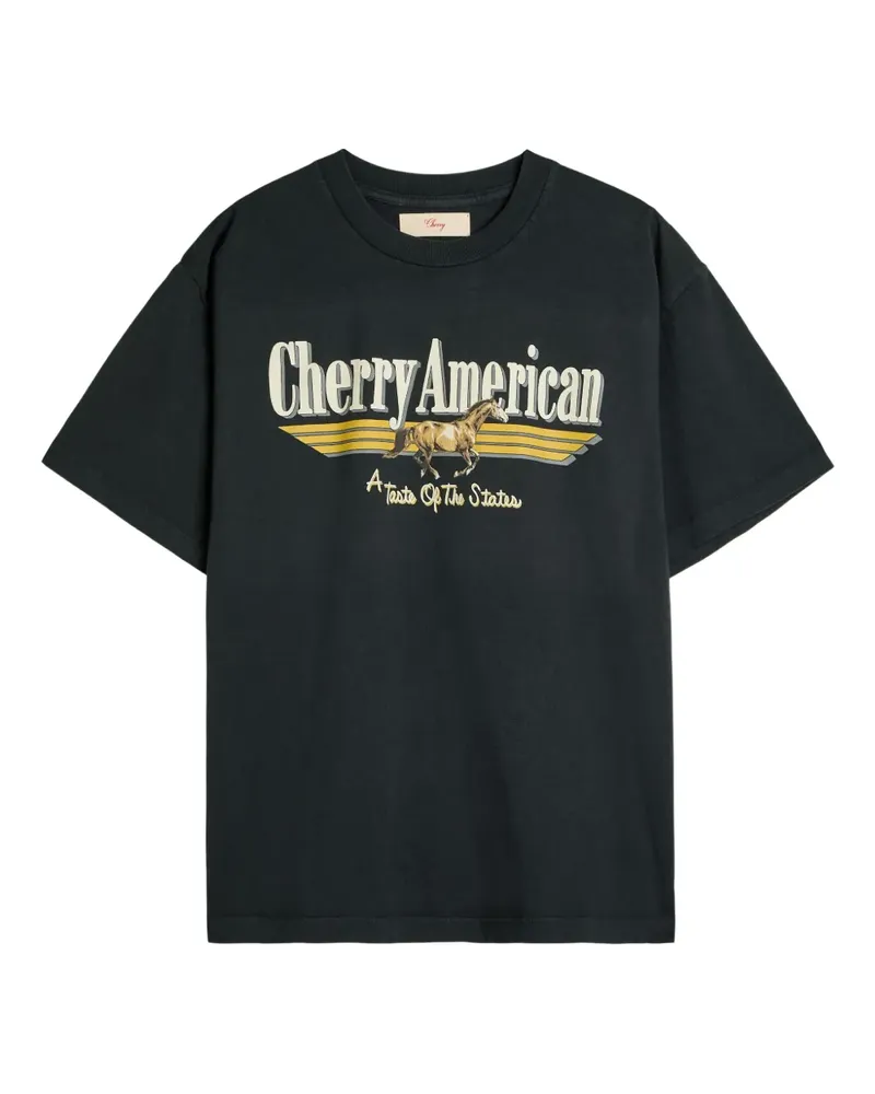 CHERRY LA Coast To Coast horse graphic T-shirt - Schwarz Schwarz