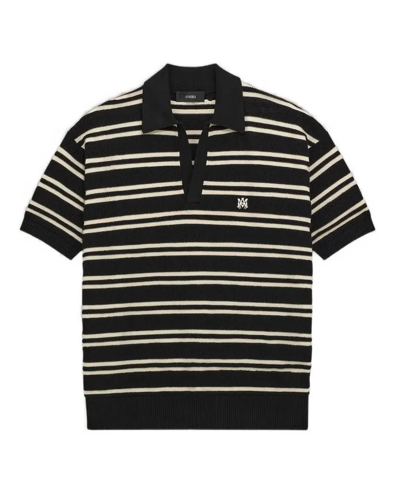 Amiri Gestreifter MA-Monogram Pullover - Schwarz Schwarz
