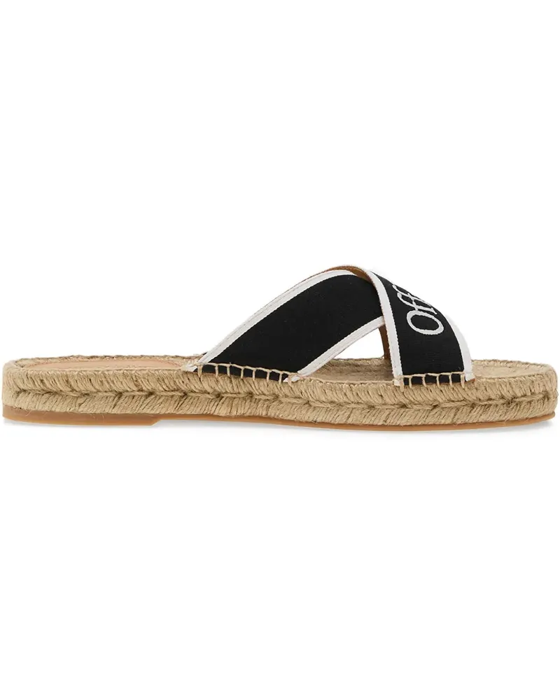 OFF-WHITE Espadrilles mit überkreuzten Riemen - Schwarz Schwarz