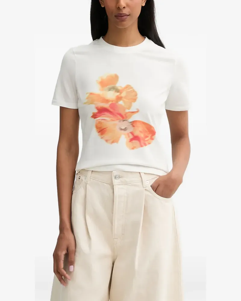 Never Fully Dressed T-Shirt mit Blumenprint - Weiß Weiß