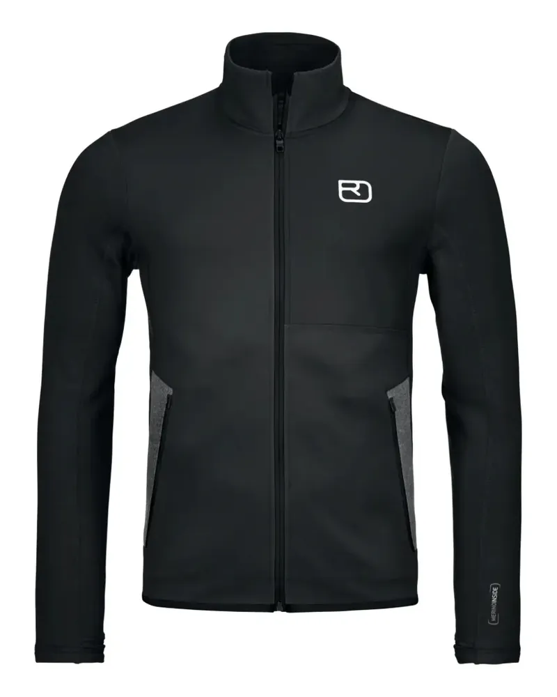 Ortovox Sweatshirt mit Reißverschluss - Schwarz Schwarz