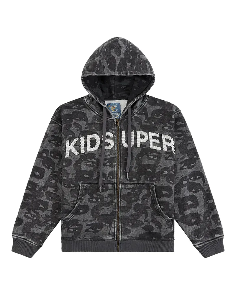 KidSuper Face Camo graphic-print hoodie - Schwarz Schwarz