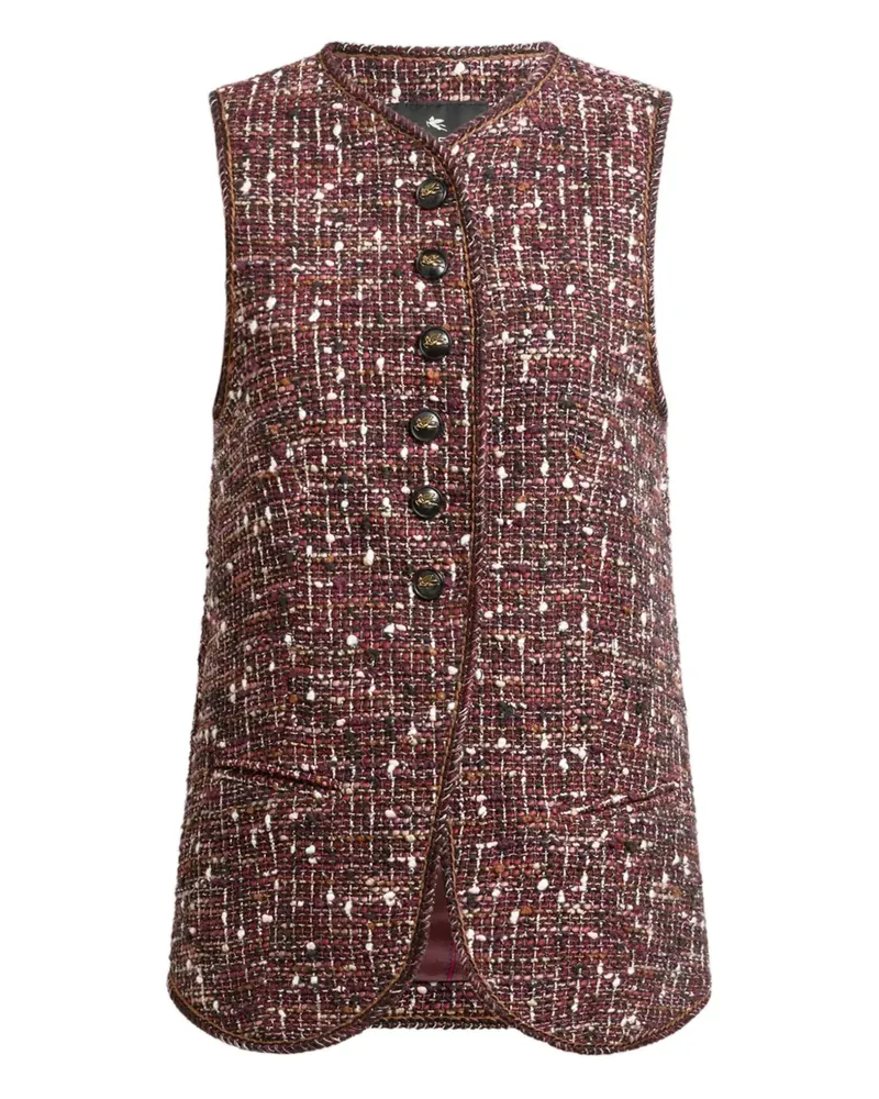 Etro Geknöpfte Tweed-Weste - Rot Rot