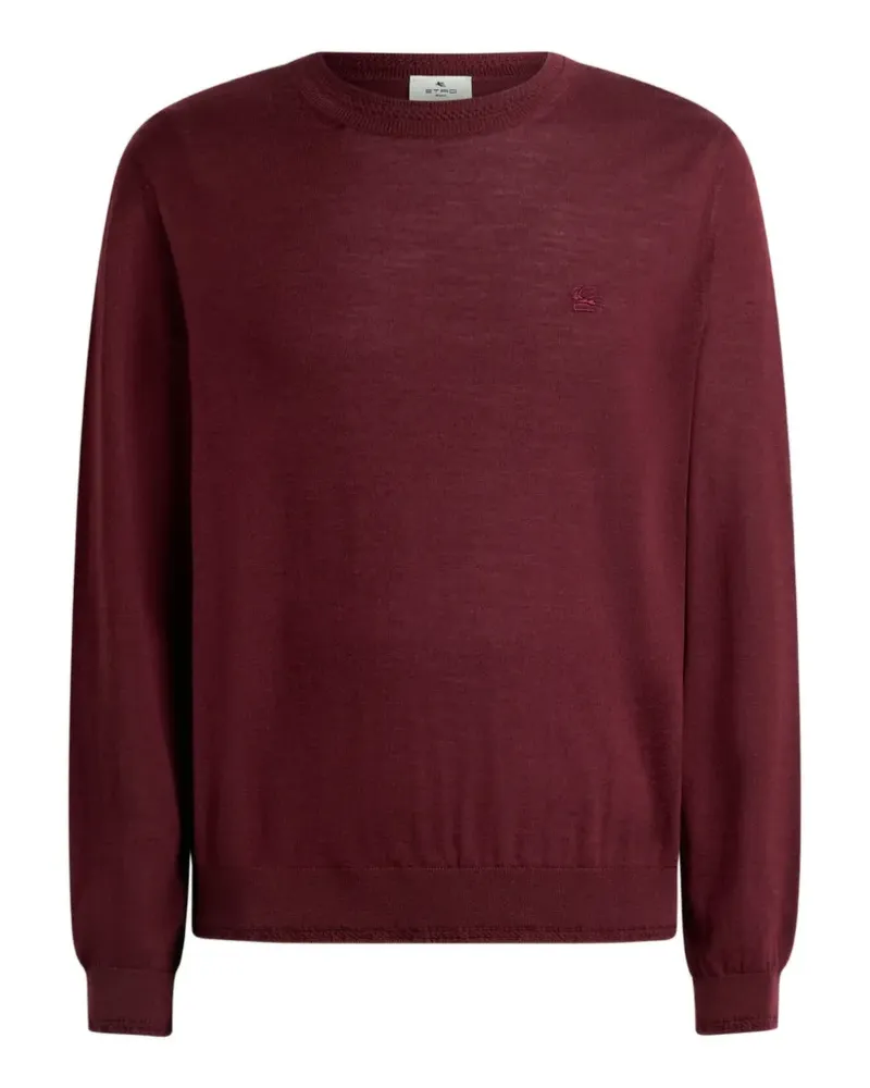 Etro wool and silk sweater with Pegaso-embroidery - Rot Rot