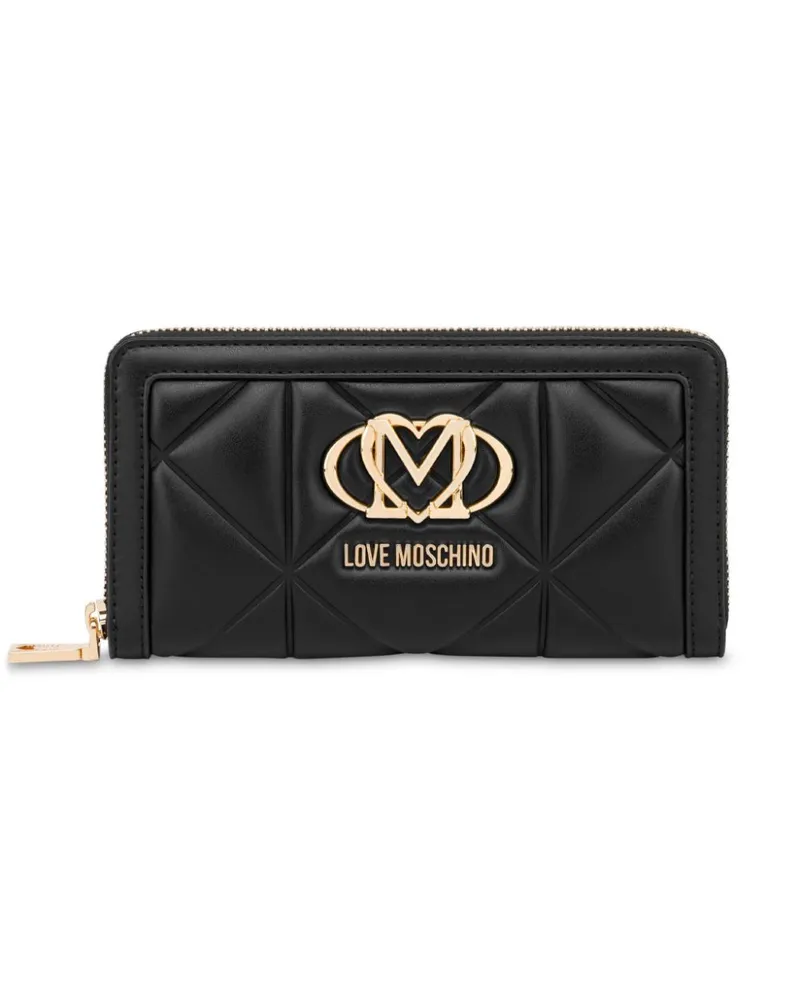 Moschino Portemonnaie mit Logo-Schild - Schwarz Schwarz