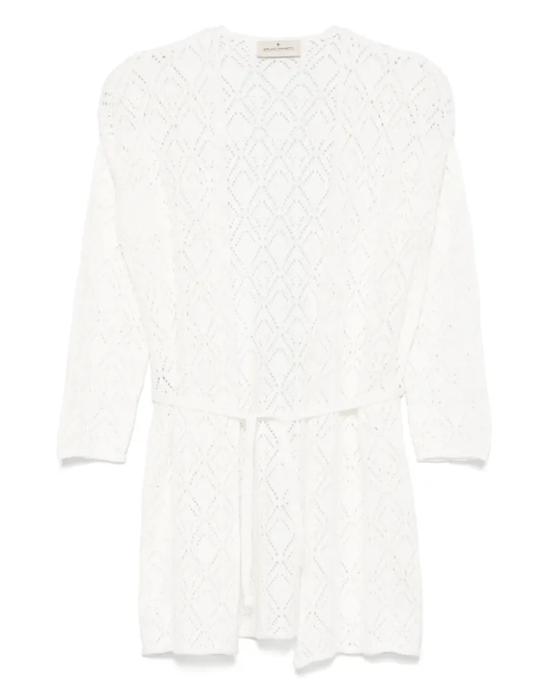 Bruno Manetti Cardigan aus Pointelle-Strick - Weiß Weiß