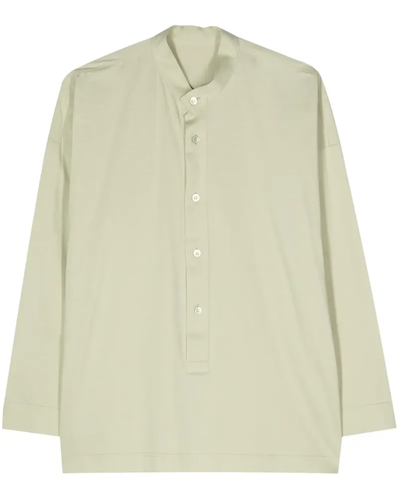 Issey Miyake Hemd mit Stehkragen - Grün Grün