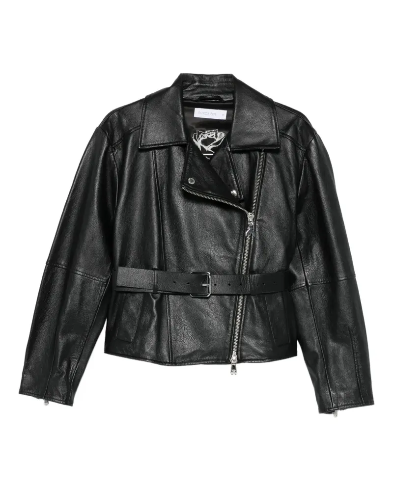 Patrizia Pepe Bikerjacke mit Gürtel - Schwarz Schwarz