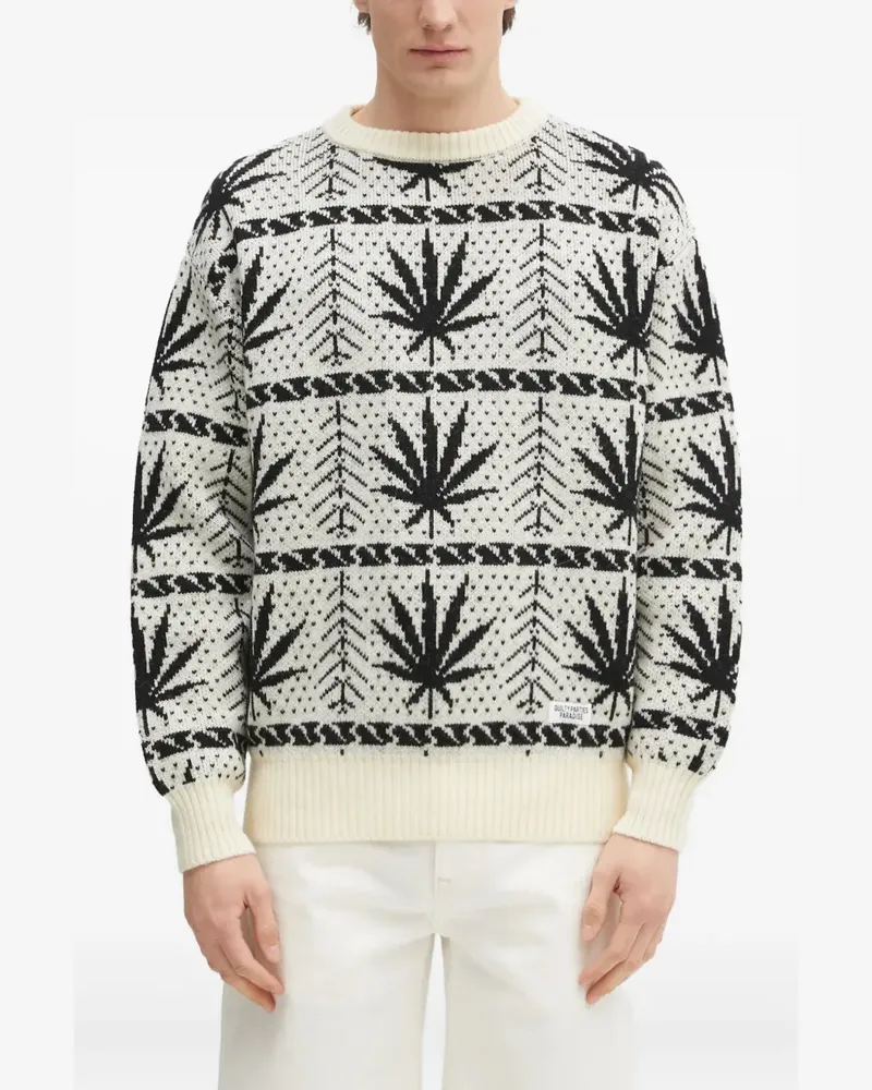 Wacko Maria Pullover mit Blattmuster - Nude Nude
