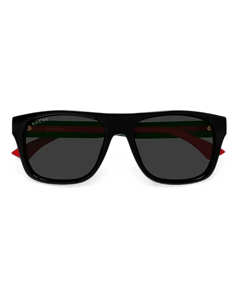 Gucci Web-stripe square-frame sunglasses - Schwarz Schwarz