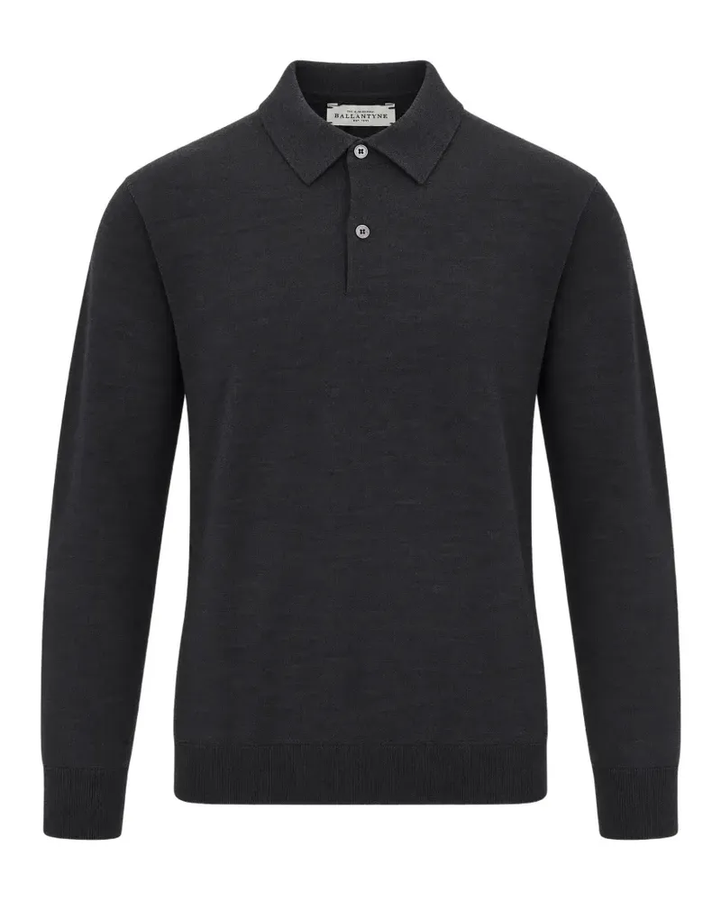 Ballantyne Langärmeliges Poloshirt - Grau Grau