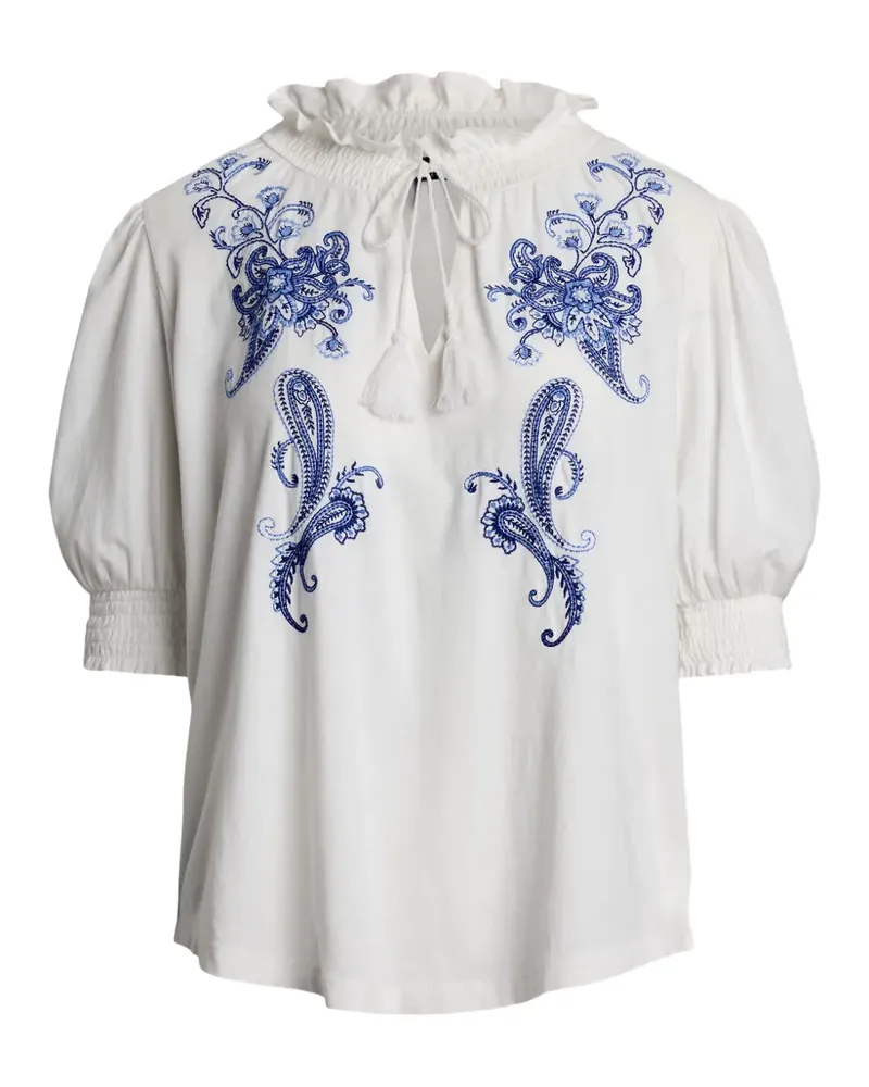 Ralph Lauren Tropi Oberteil mit Quastendetail - Weiß Weiß