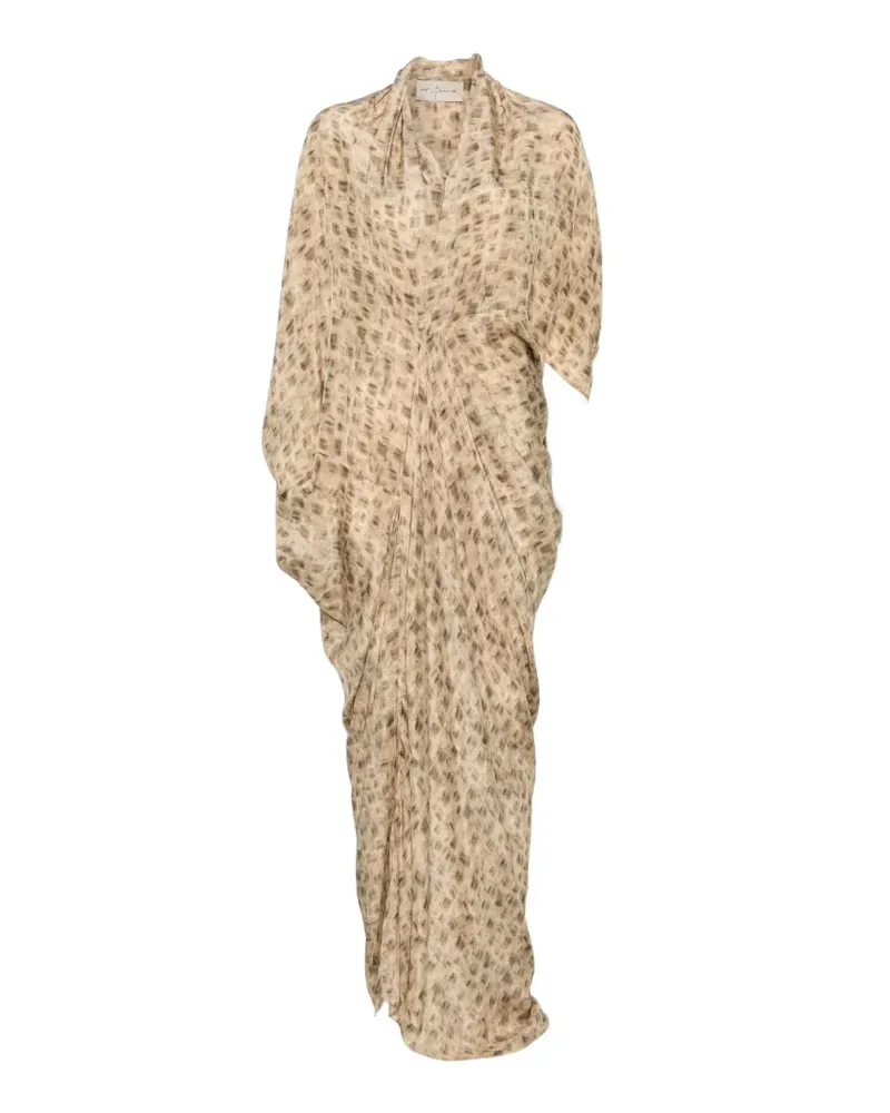 Cortana Mayu Kleid mit abstraktem Print - Nude Nude