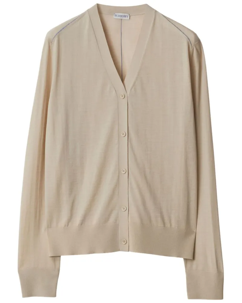Burberry Cardigan mit V-Ausschnitt - Nude Nude