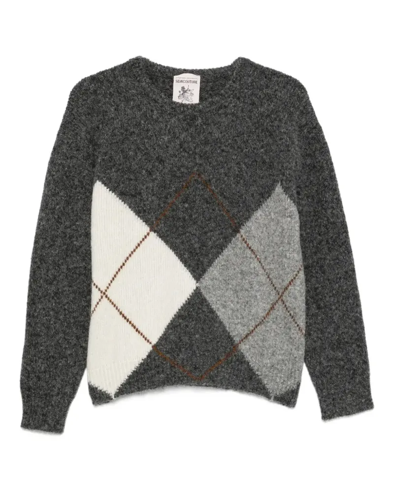 Semicouture argyle-pattern sweater - Grau Grau