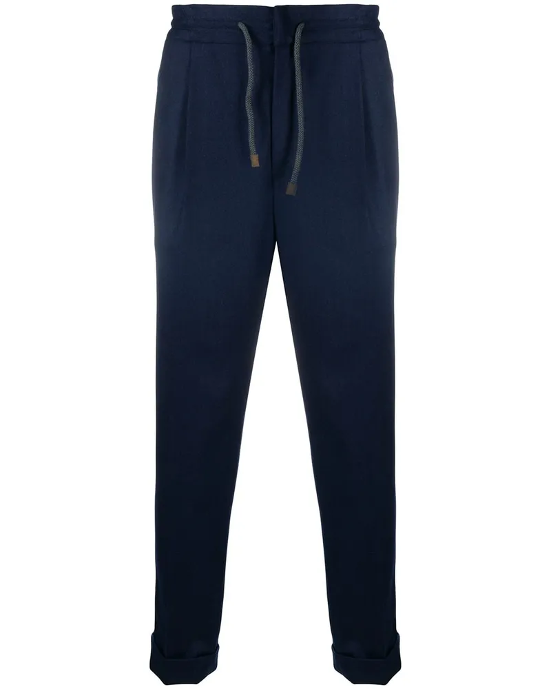 Brunello Cucinelli Cropped-Hose mit Kordelzug - Blau Blau