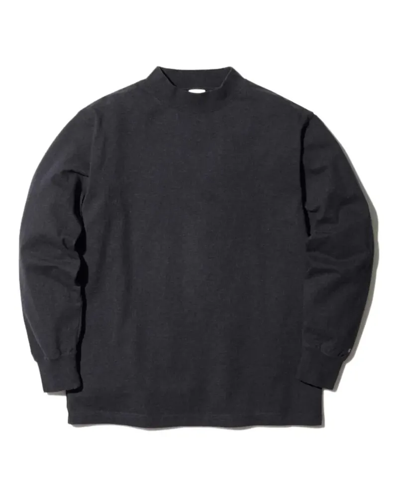 Snow Peak Langarmshirt mit Stehkragen - Schwarz Schwarz