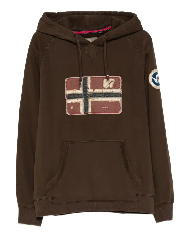 Napapijri Hoodie im Patchwork-Look - Braun Braun
