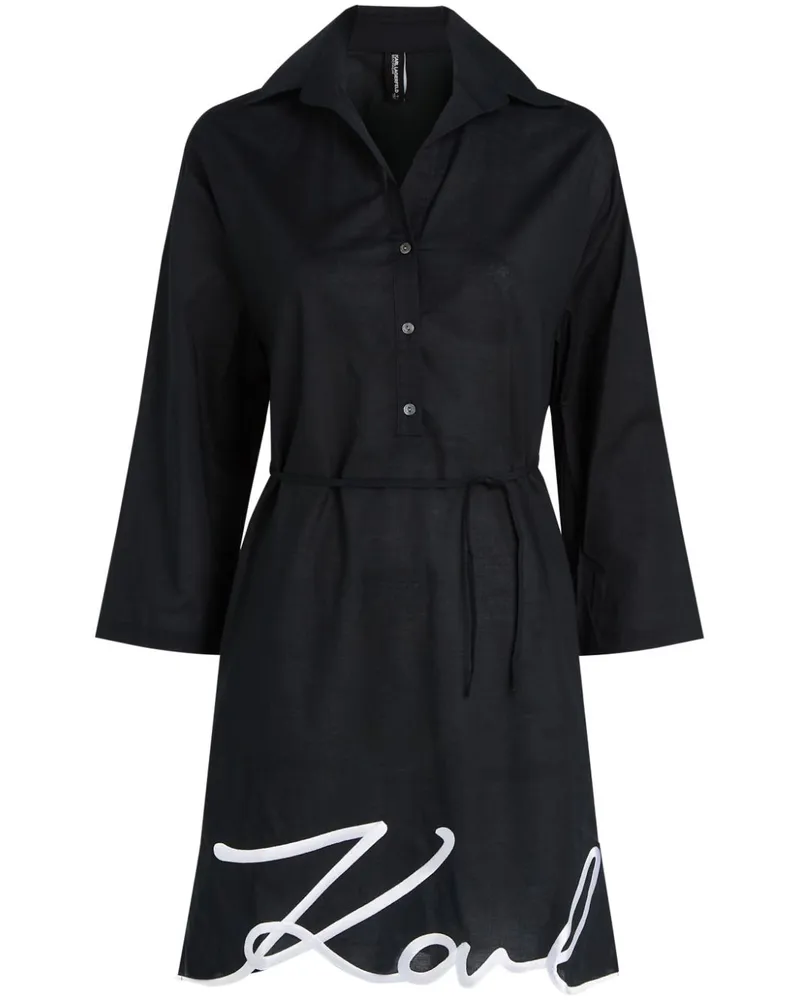 Karl Lagerfeld DNA Signatur semi-transparentes Strandkleid - Schwarz Schwarz