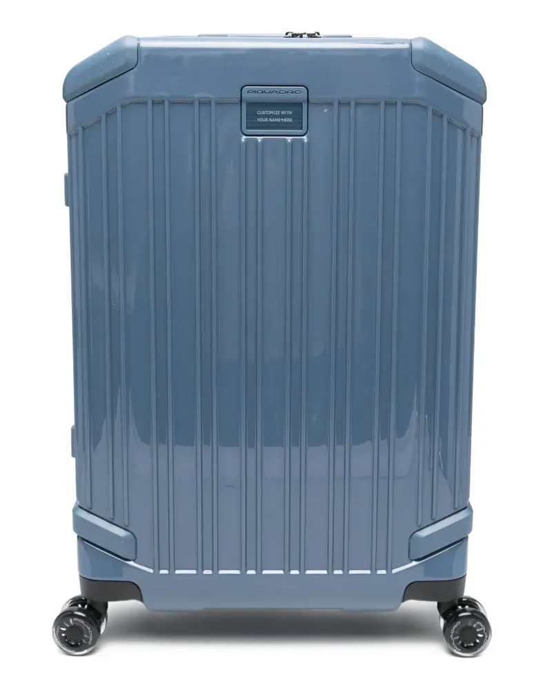 Piquadro 4-wheel rigid ribbed suitcase - Blau Blau
