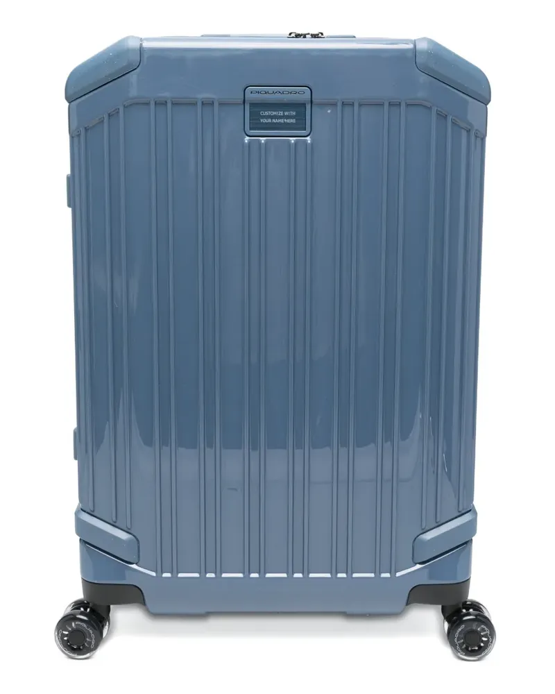 Piquadro 4-wheel rigid ribbed suitcase - Blau Blau