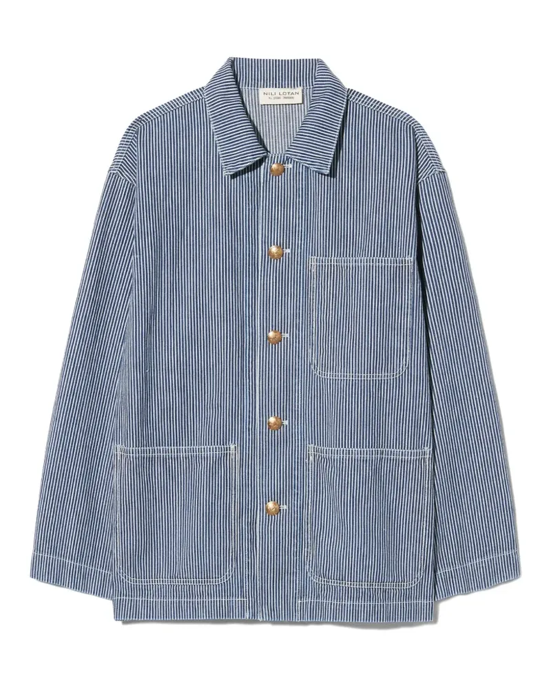 Nili Lotan Franklin striped denim jacket - Blau Blau