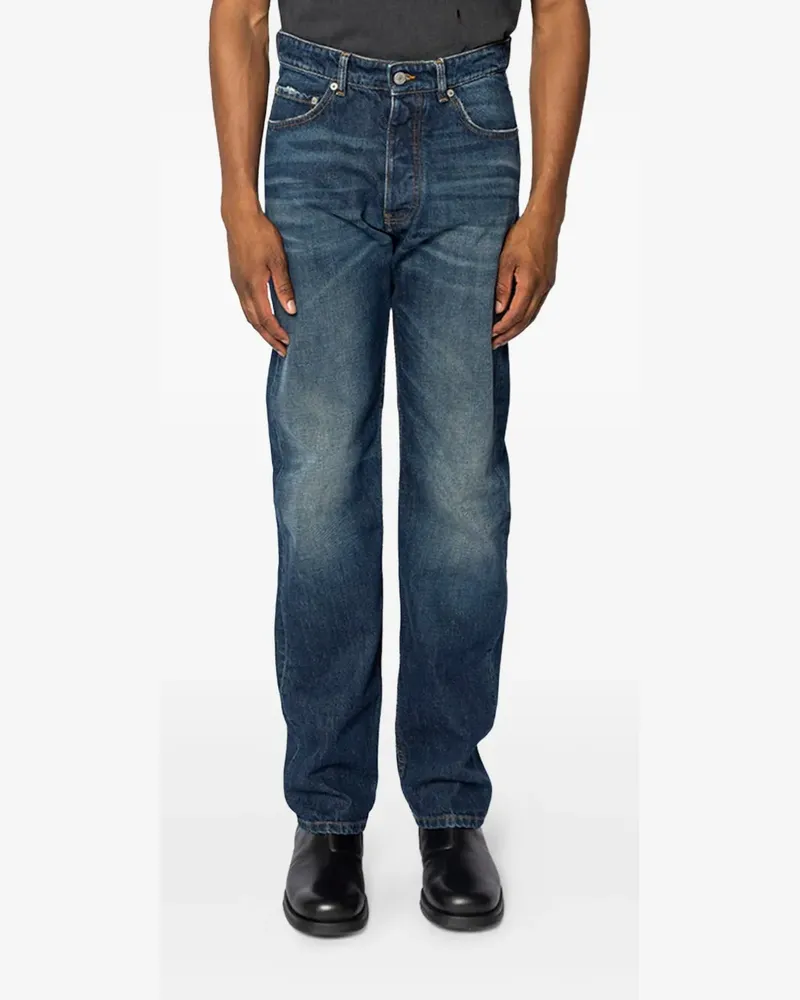 Maison Margiela Ausgeblichene Straight-Leg-Jeans - Blau Blau