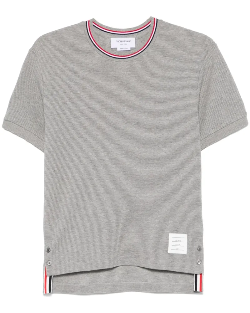 Thom Browne T-Shirt mit RWB-Streifen - Grau Grau