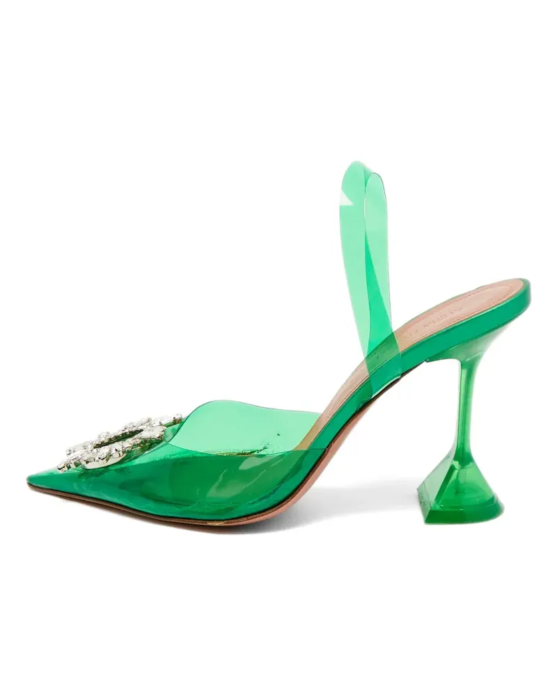 Amina Muaddi Begum Pumps mit Kristallen - Grün Grün