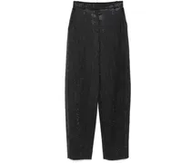 Transparente Hose mit Perlen - Grau