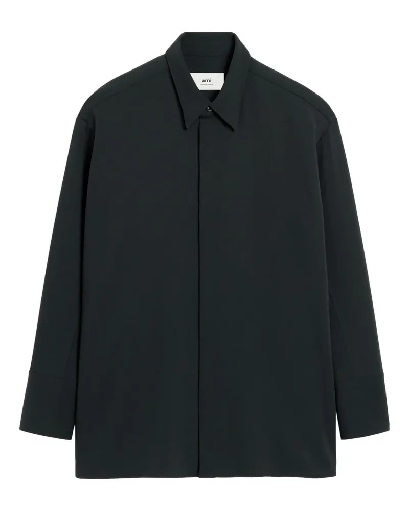 AMI Paris Gerades Hemd - Schwarz Schwarz