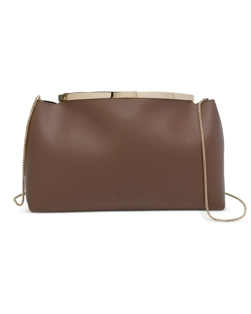 TOD'S Magenta chain-strap clutch bag - Braun Braun