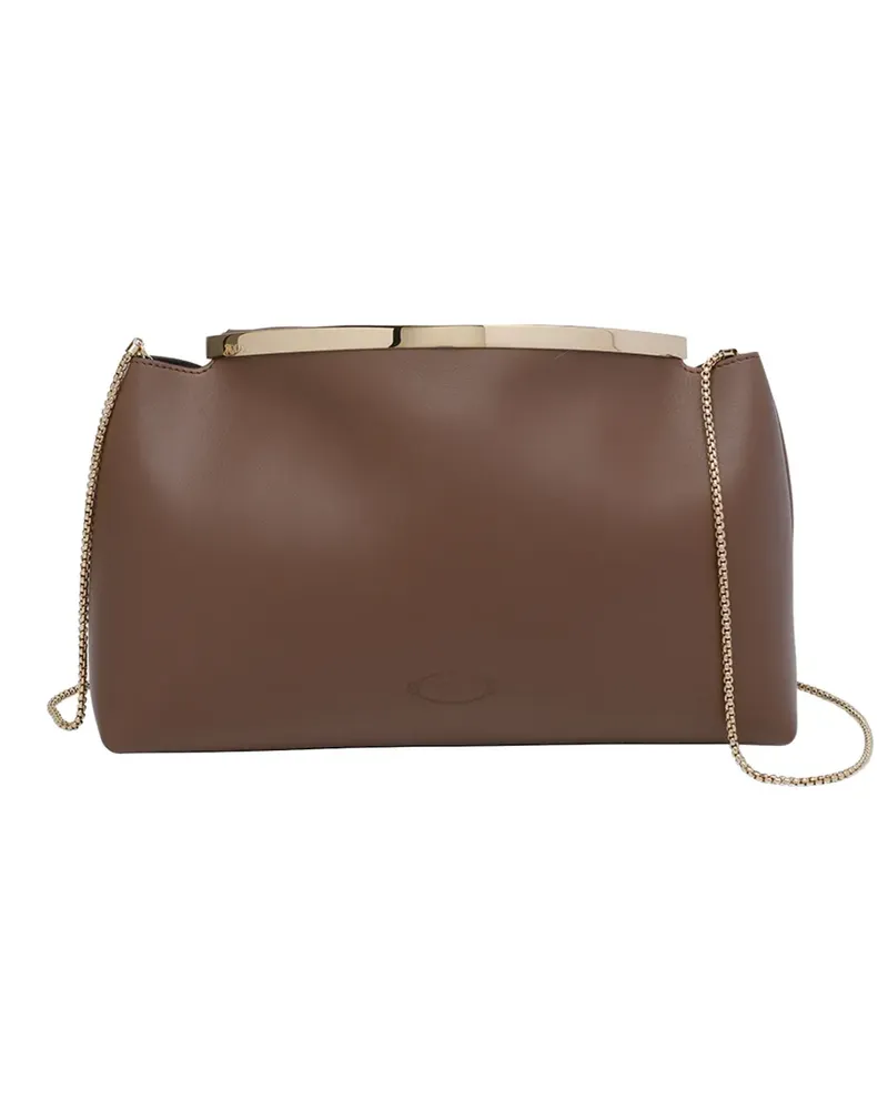 TOD'S Magenta chain-strap clutch bag - Braun Braun