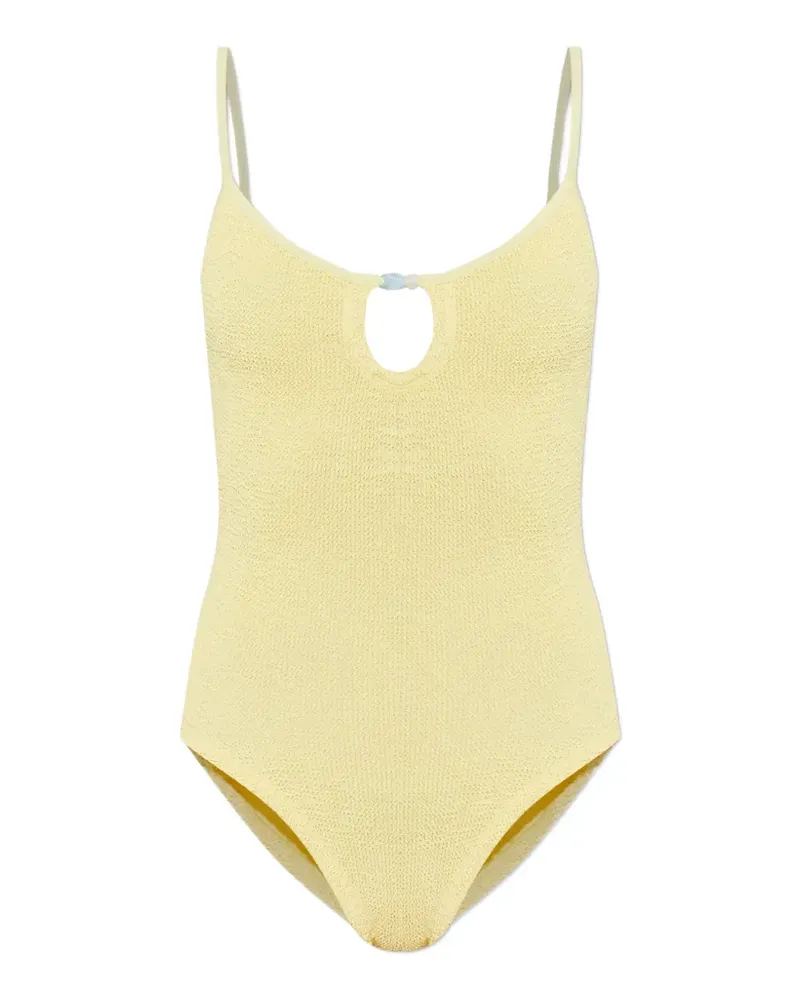 Hunza G Mia beaded crinkled swimsuit - Gelb Gelb