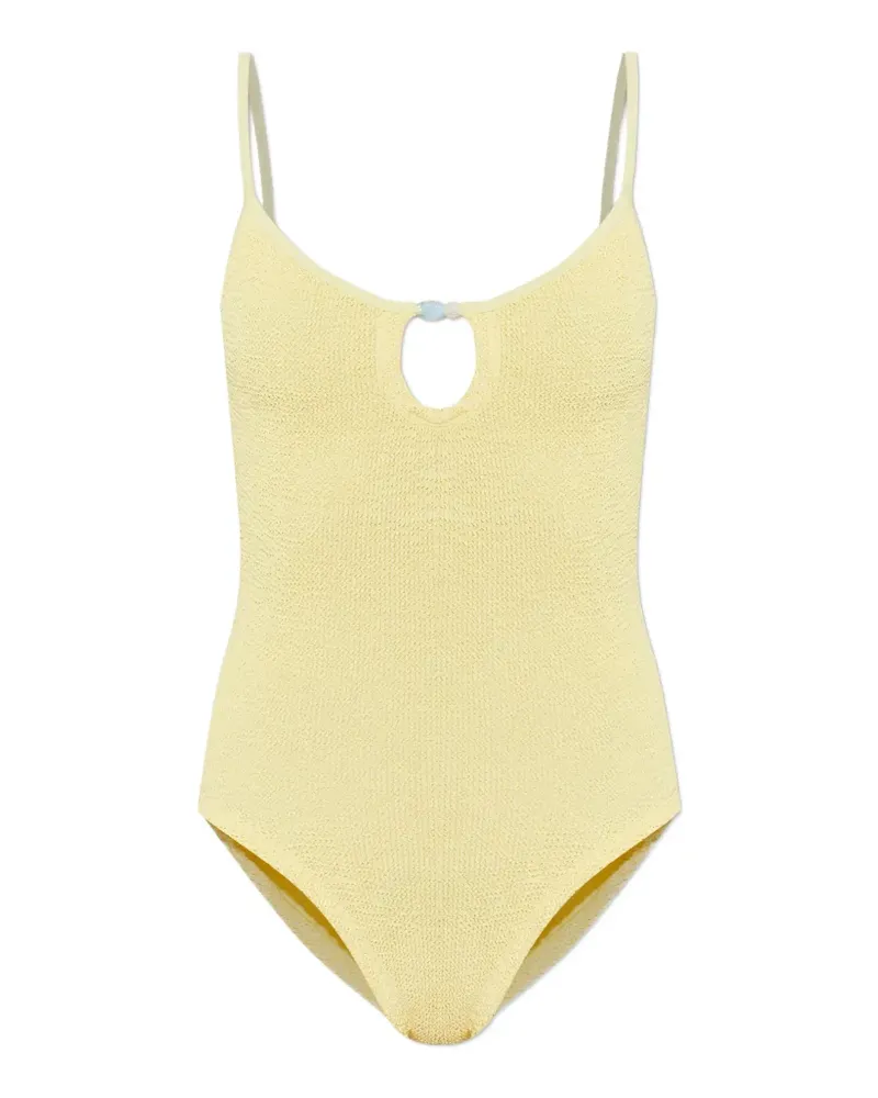 Hunza G Mia beaded crinkled swimsuit - Gelb Gelb