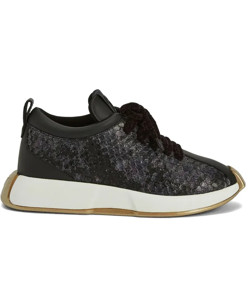 Giuseppe Zanotti Sneakers mit Schlangen-Optik - Schwarz Schwarz
