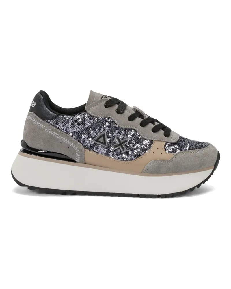 Sun68 Big Ally Plateau-Sneakers mit Pailletten - Grau Grau