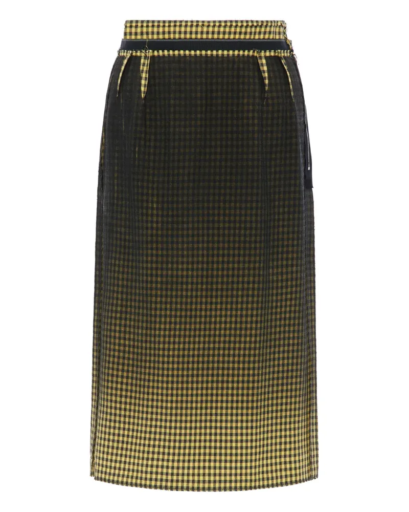 Maison Margiela Midirock mit Vichy-Karomuster - Schwarz Schwarz