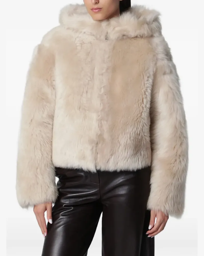 Arma Bianca shearling jacket - Nude Nude