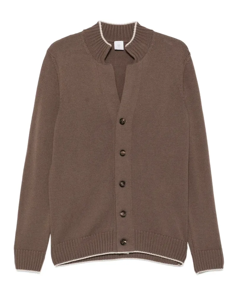 Eleventy Gerippter Cardigan - Braun Braun
