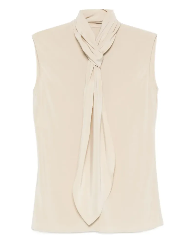 Alberta Ferretti Top mit Schleifenkragen - Nude Nude