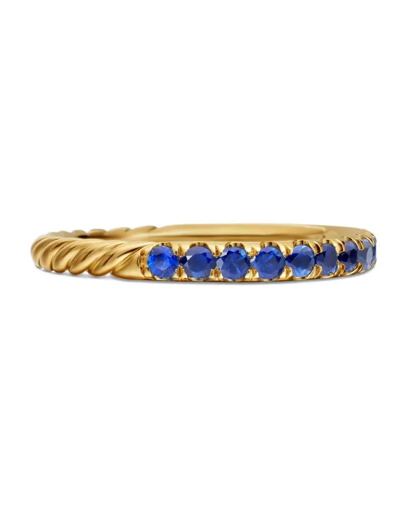 David Yurman 18kt Cable Collectibles Gelbgoldring mit Saphiren 2mm Gold