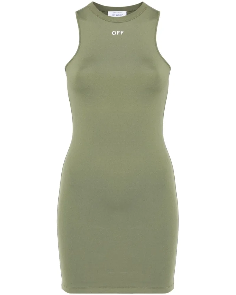 OFF-WHITE Minikleid mit Logo-Print - Grün Grün