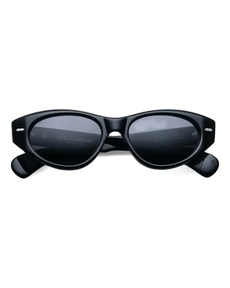 Jacques Marie Mage Klassische Cat-Eye-Sonnenbrille - Schwarz Schwarz