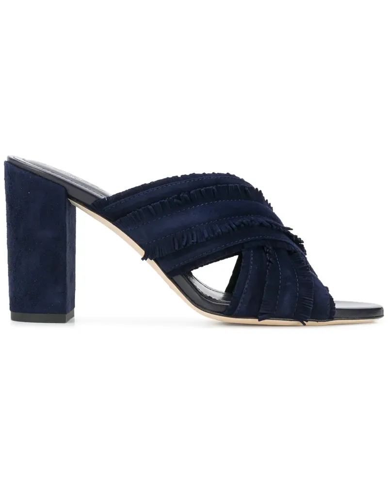 TOD'S Pantoletten mit Fransen - Blau Blau